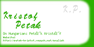 kristof petak business card